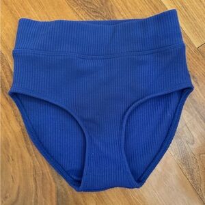 Tiger Friday high waisted Indigo blue ribbed briefs. Size: Child large.